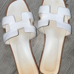 Hermes sandal white